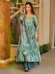 Firozi Digital Print Cottan Anaraki Style Suit