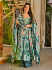 Firozi Digital Print Cottan Anaraki Style Suit