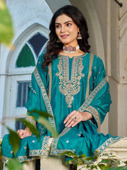 Turquoise Designer Wedding Wear Sharara Suit