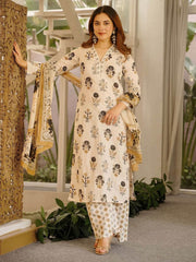 Off White Causul Wear Cottan Kurta Set