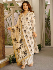 Off White Causul Wear Cottan Kurta Set