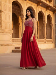 Embroidered Maxi Gown Dress