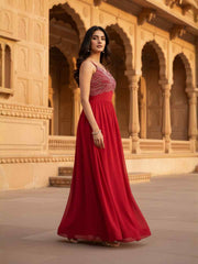 Embroidered Maxi Gown Dress