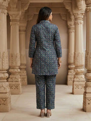 Chanderi Printed Tunic with Trousers