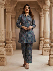 Chanderi Printed Tunic with Trousers
