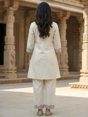 Embroidered Top With Palazzos Co-Ords