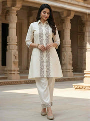 Embroidered Top With Palazzos Co-Ords