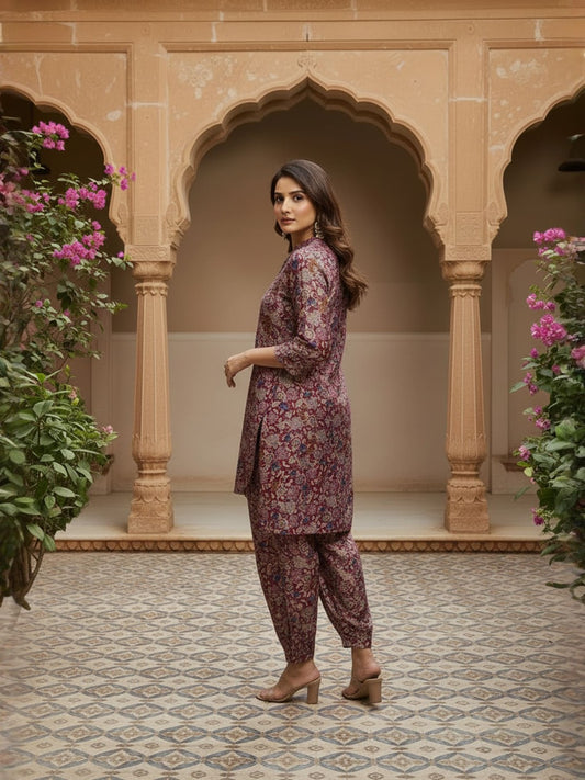 Bohemian Chanderi Printed Tunic with Trousers