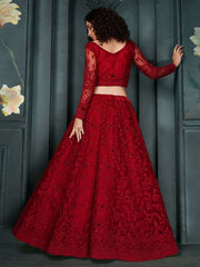 Bridal Red Heavy Embroidered Lehenga Choli