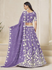 Embroidered Lehenga Choli in Lavender