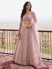 Pink Embroidered Stylist Wedding Lehenga Choli