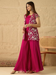 Embroidered Top with Palazzos