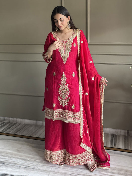 MagentaDesigner Fendi Silk Embroiderd Palazzo Suit