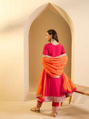 Women Ethnic Motifs Embroidered Regular Thread Work Kurta with Trousers & With Dupatta