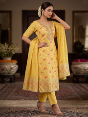 Yellow Embroidered Salwar Suit