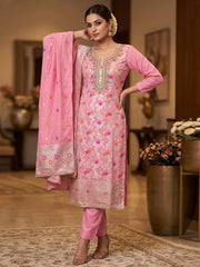 Pink Embroidered Salwar Suit