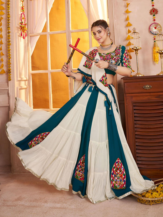 Multi Color Cotton Chaniya Choli for Navratri Dandiya Raas