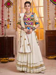 Premium White Cotton Chaniya Choli for Navratri