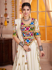 Premium White Cotton Chaniya Choli for Navratri