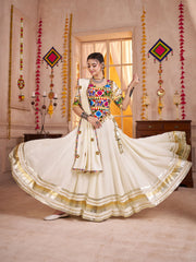 Premium White Cotton Chaniya Choli for Navratri