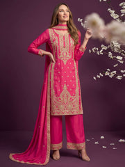 Chinnon Silk Woman Palazzo Suit In Pink