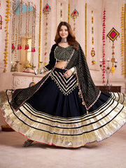 Black Chaniya Choli with Gamthi Lace for Navratri