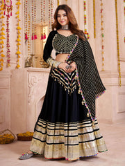 Black Chaniya Choli with Gamthi Lace for Navratri