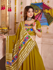 Fluorescent Green Chaniya Choli for Navratri Garba Night