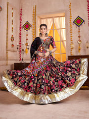 Premium Black Cotton Printed Navratri Chaniya Choli