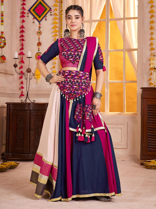 Multi Color Viscose Cotton Navratri Chaniya Choli