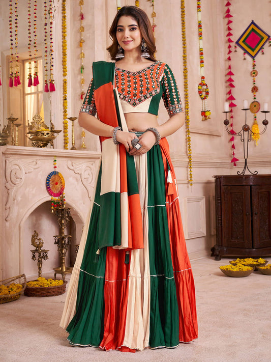 Multi Color Viscose Cotton Traditional Navratri Chaniya Choli