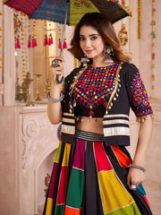 Jacket Style Designer Multi Color Chaniya Choli for Navratri
