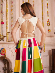 Stylish White Chaniya Choli with Jacket for Navratri Nights