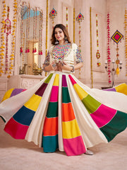 Stylish White Chaniya Choli with Jacket for Navratri Nights