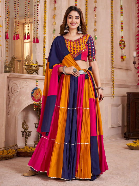 Stylish Multi Color Cotton Chaniya Choli for Navratri