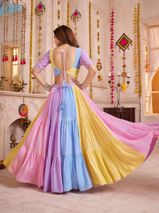 Gorgeous Multi Color Cotton Chaniya Choli Navratri Look