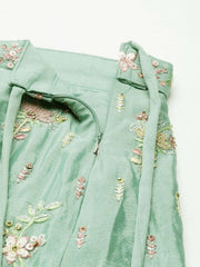 Sea Green Georgette heavy Sequinse embroidery Semi-Stitched Lehenga choli & Dupatta