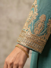 Sky Blue Real Chinnon Pant Style Dress