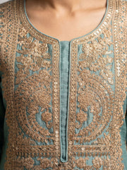 Sky Blue Real Chinnon Pant Style Dress