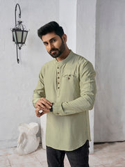 Mandarin Collar Silk Straight Kurta