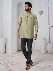 Mandarin Collar Silk Straight Kurta