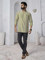 Mandarin Collar Silk Straight Kurta