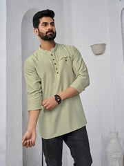 Mandarin Collar Silk Straight Kurta