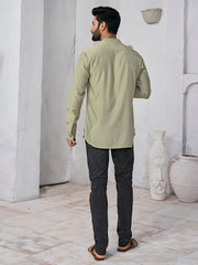 Mandarin Collar Silk Straight Kurta