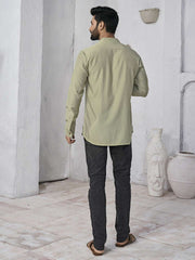 Mandarin Collar Silk Straight Kurta