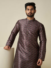 Ethnic Motifs Printed Sequinned Straight Kurta