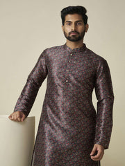 Ethnic Motifs Printed Sequinned Straight Kurta