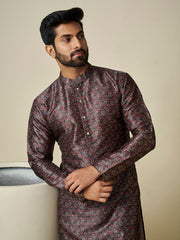 Ethnic Motifs Printed Sequinned Straight Kurta
