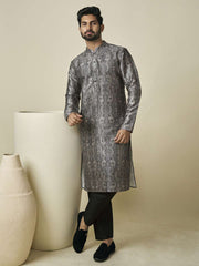 Floral Printed Mandarin Collar Straight Kurta