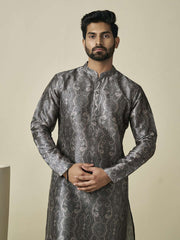Floral Printed Mandarin Collar Straight Kurta